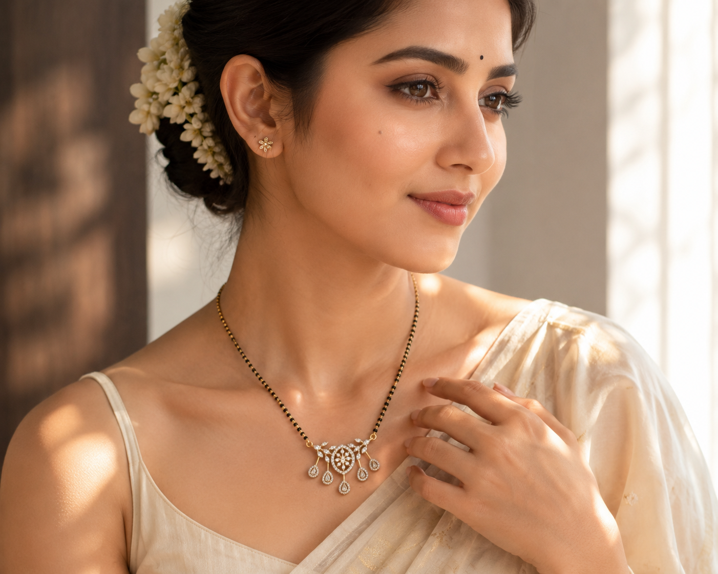 Elara Dewdrop Diamond Mangalsutra