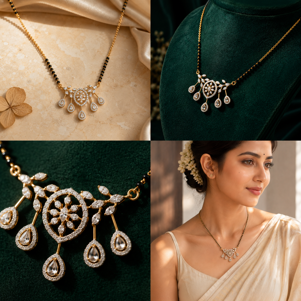 Elara Dewdrop Diamond Mangalsutra