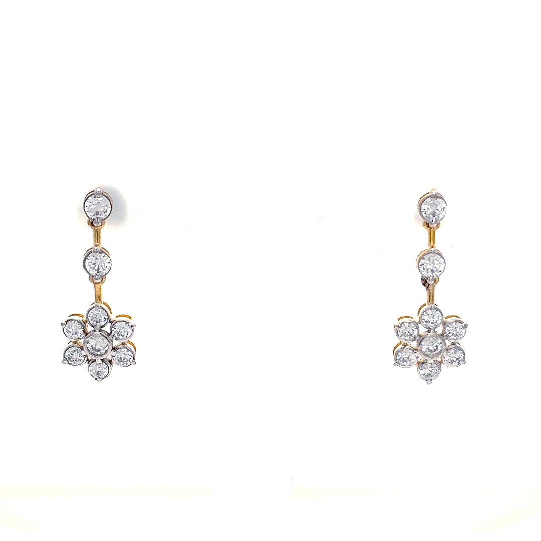 Elegant Crystal Floral Drop Earrings