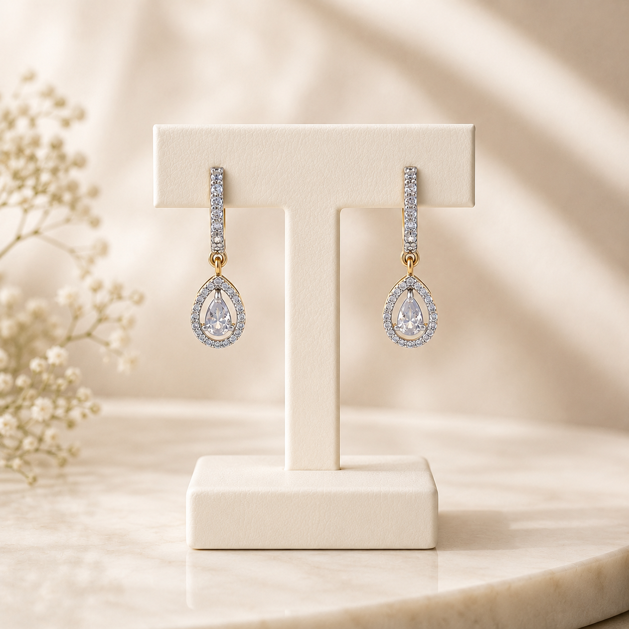 Elegant Crystal Teardrop Dangle Earrings