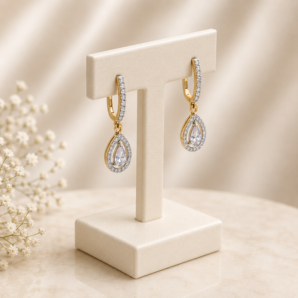 Elegant Crystal Teardrop Dangle Earrings