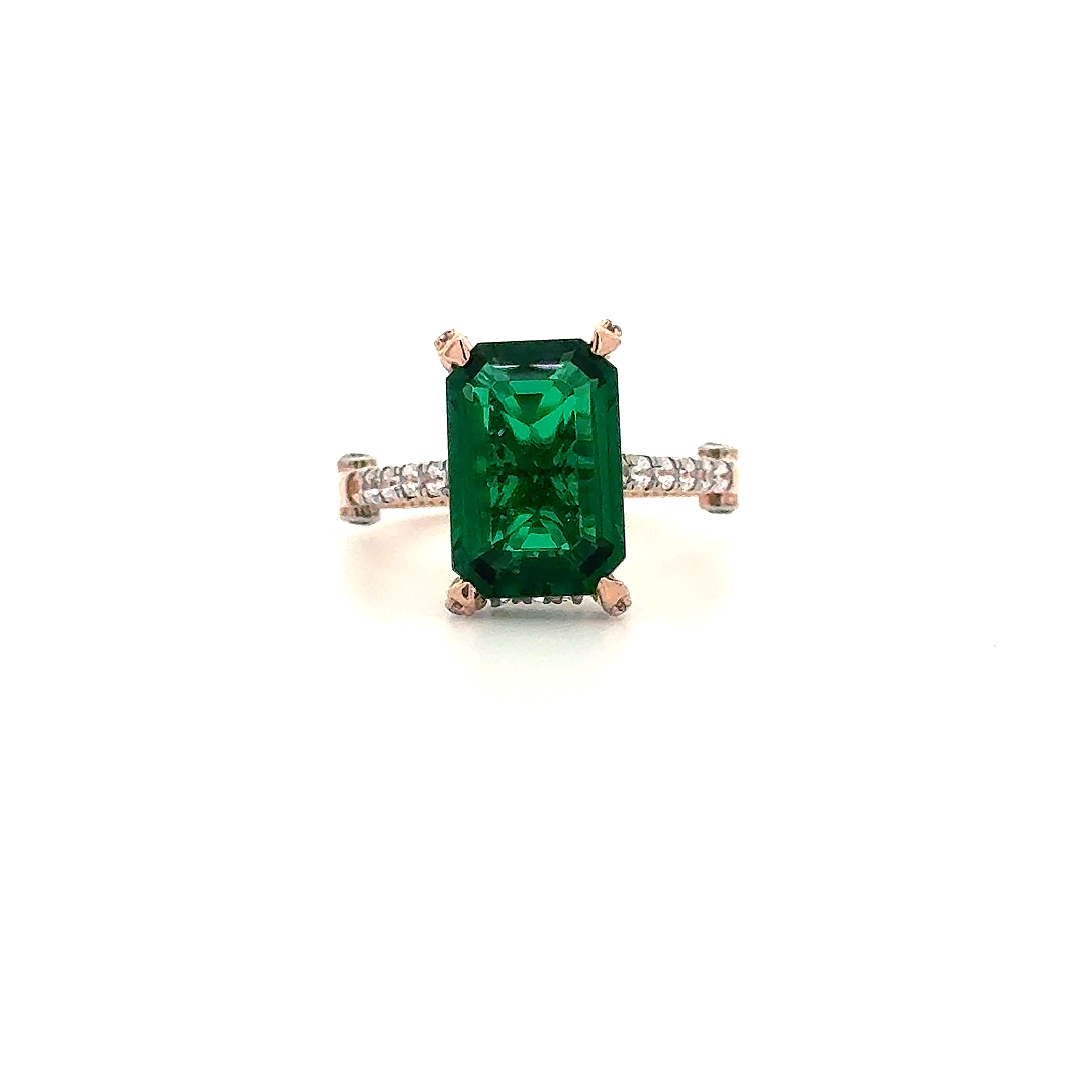 Emerald Elegance Diamond Ring