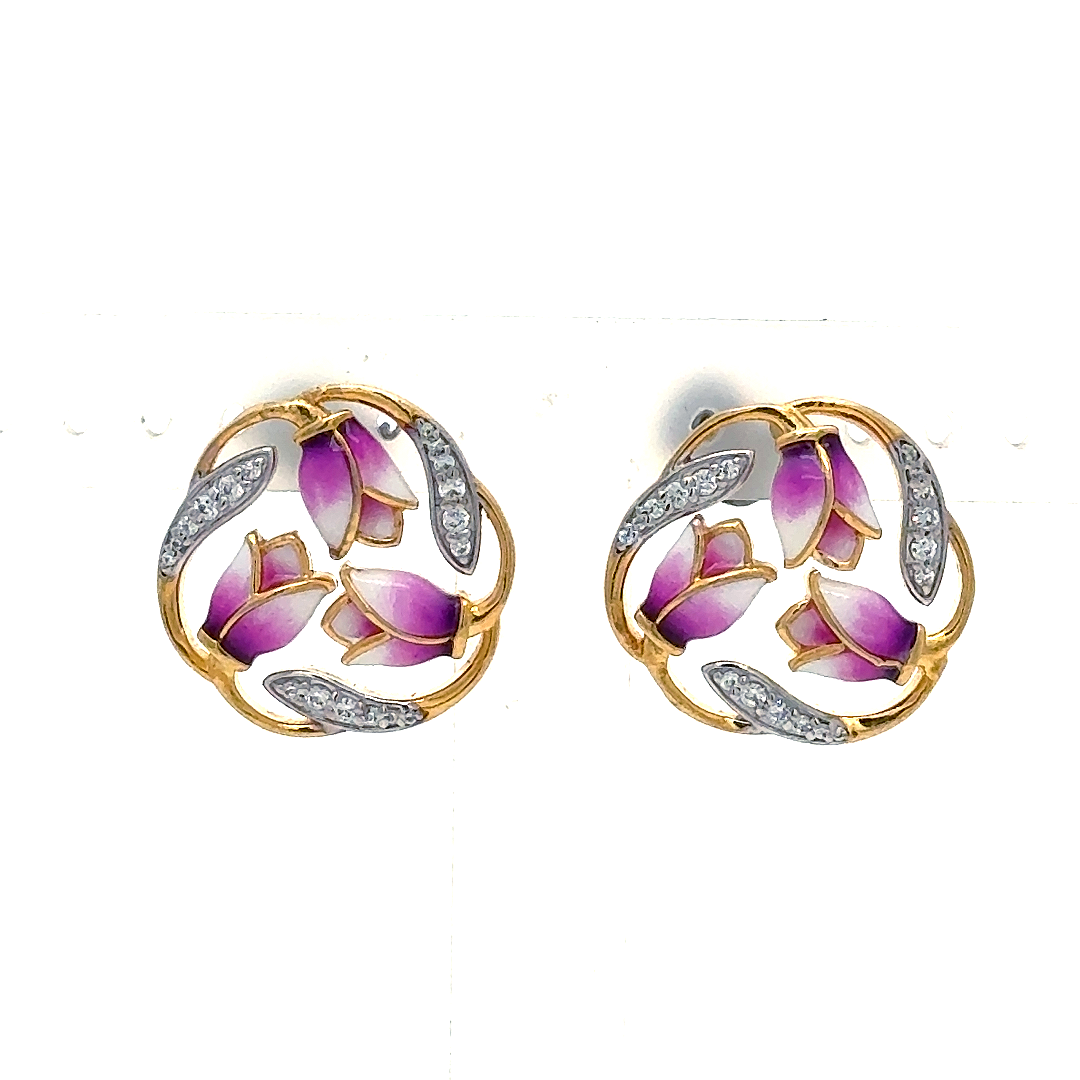 Enchanted Orchid Bloom Stud Earrings