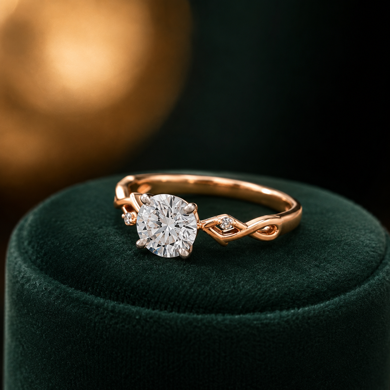 Eternal Knot Rose Gold Solitaire Ring