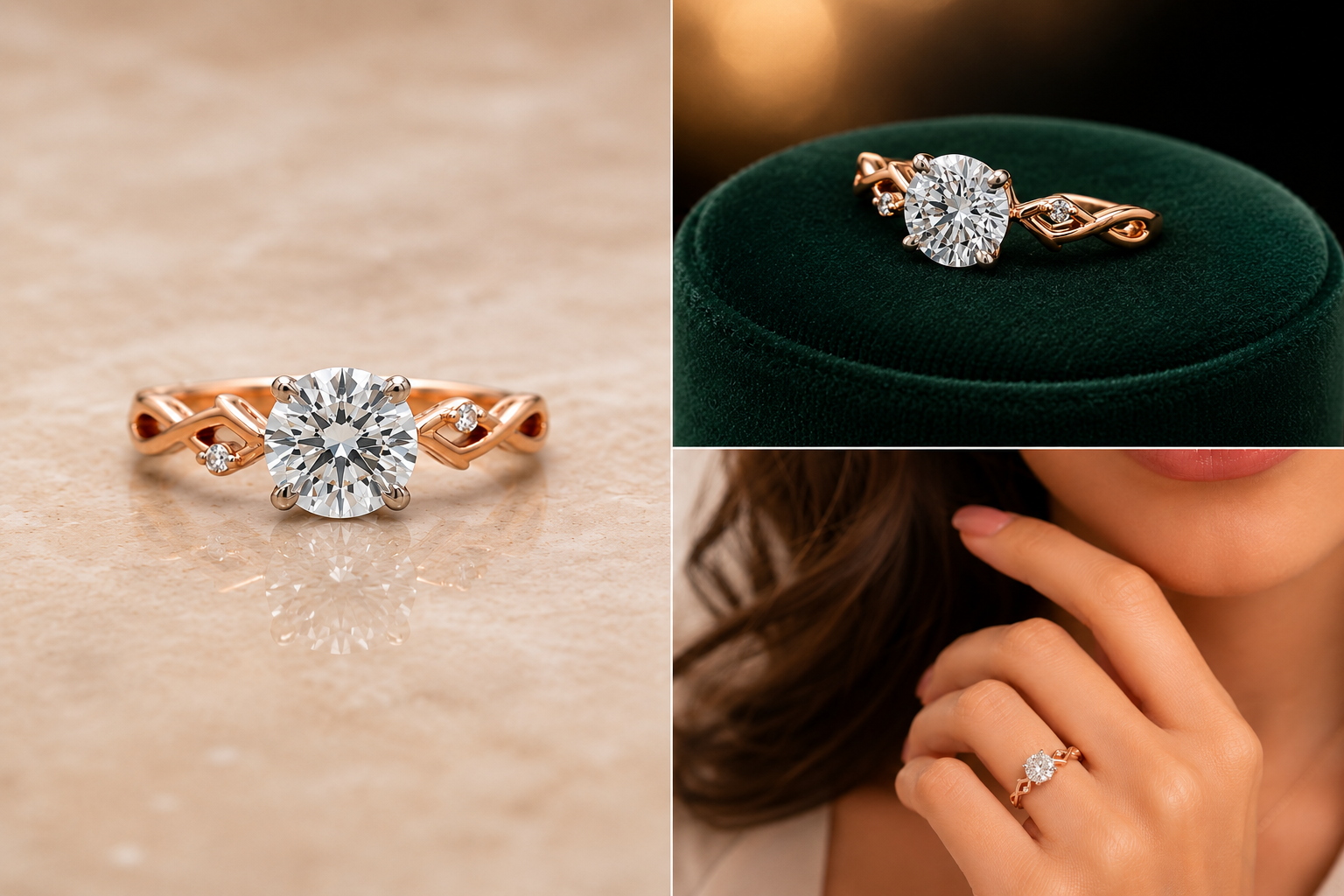 Eternal Knot Rose Gold Solitaire Ring