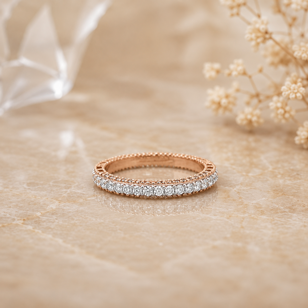 Eternal Sparkle Rose Gold Diamond Band