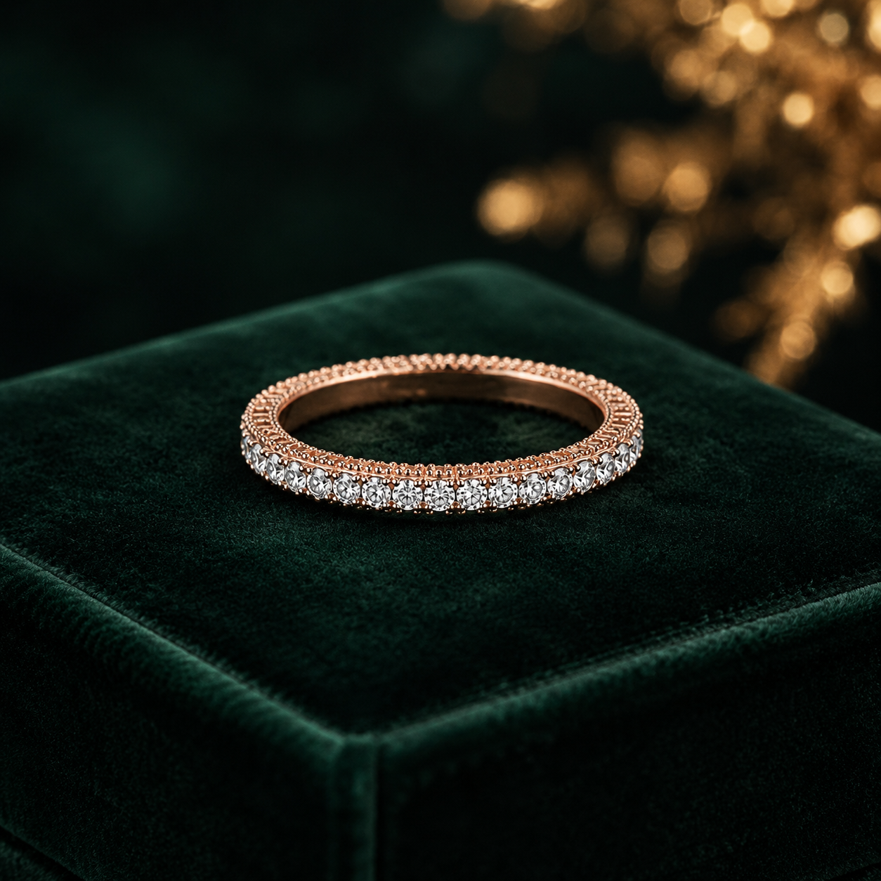 Eternal Sparkle Rose Gold Diamond Band
