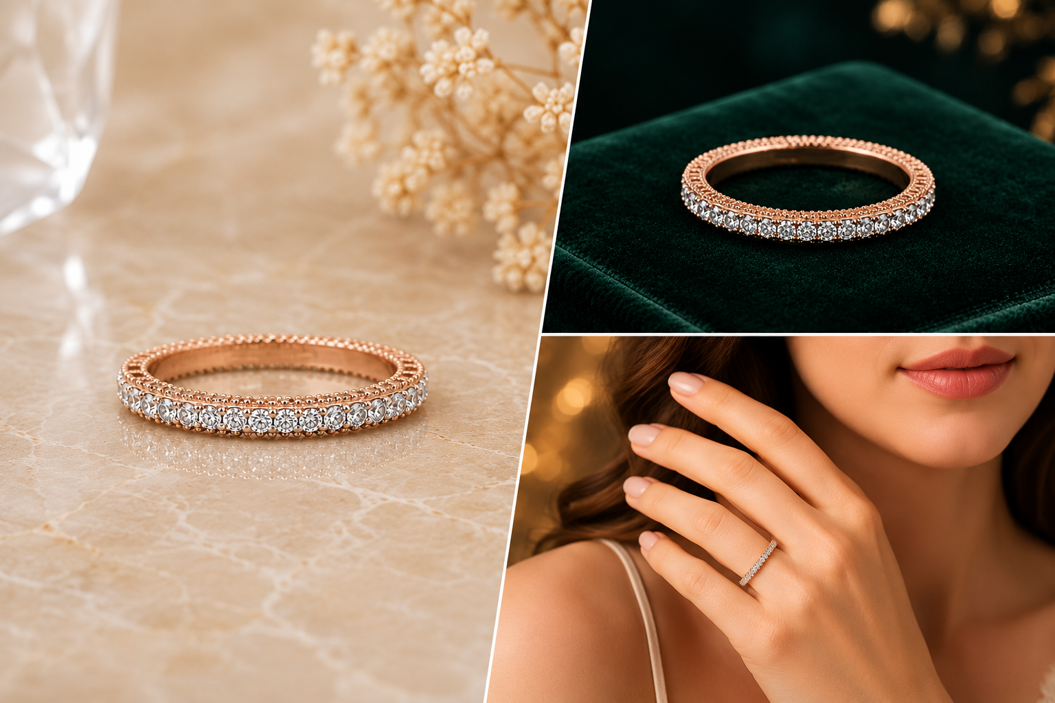 Eternal Sparkle Rose Gold Diamond Band