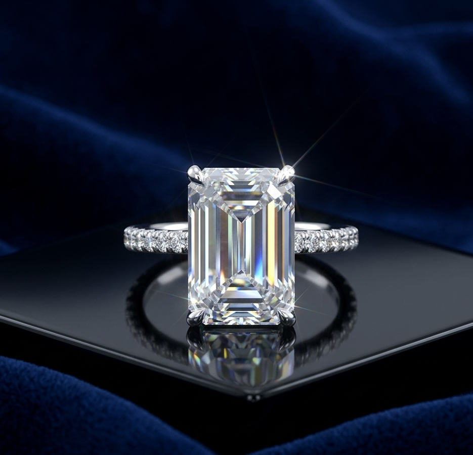 Elegant Emerald-Cut Diamond Ring