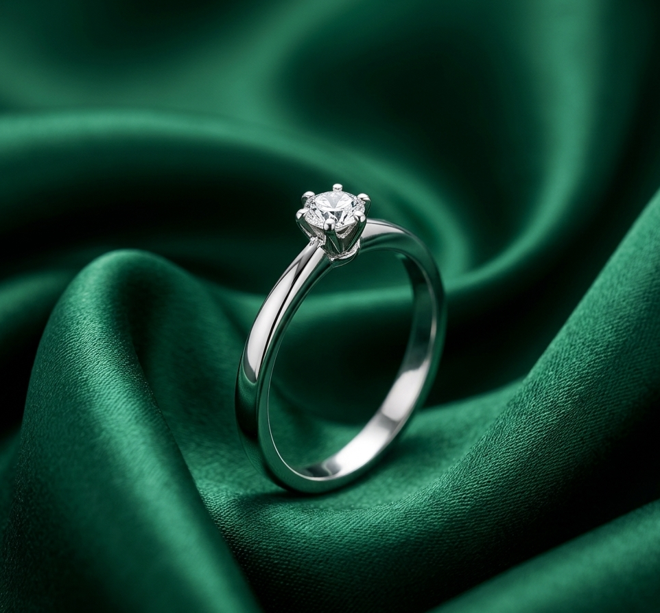 Minimal Solitaire Diamond Ring