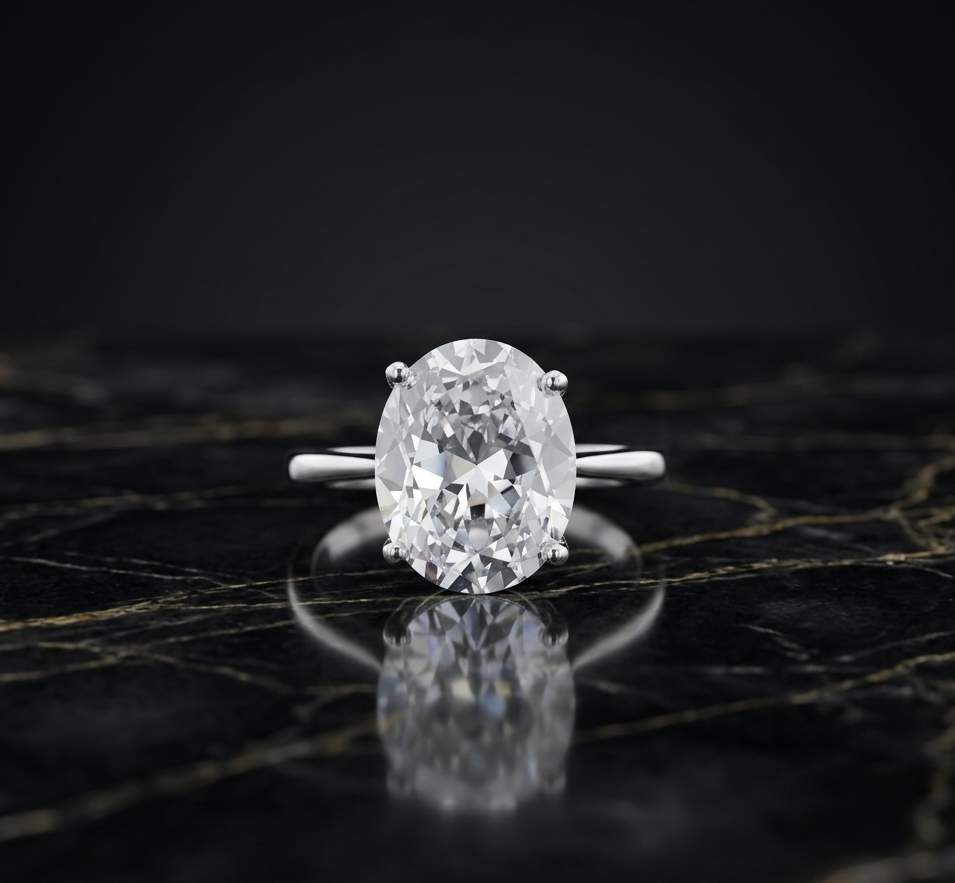 Oval Solitaire Diamond Ring