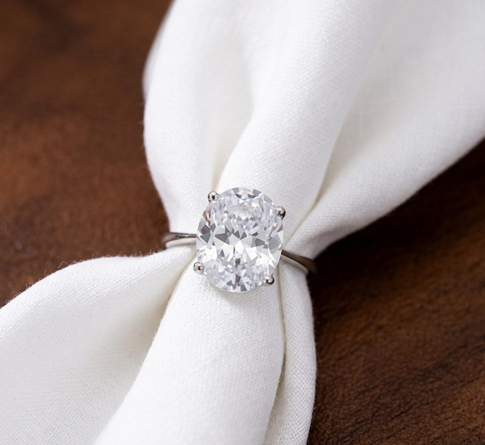 Oval Solitaire Diamond Ring