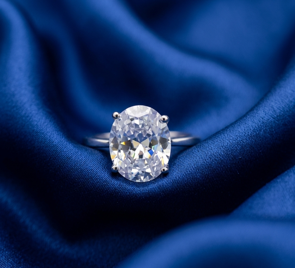 Oval Solitaire Diamond Ring