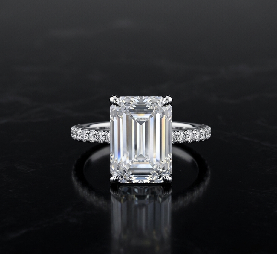 Elegant Emerald-Cut Diamond Ring