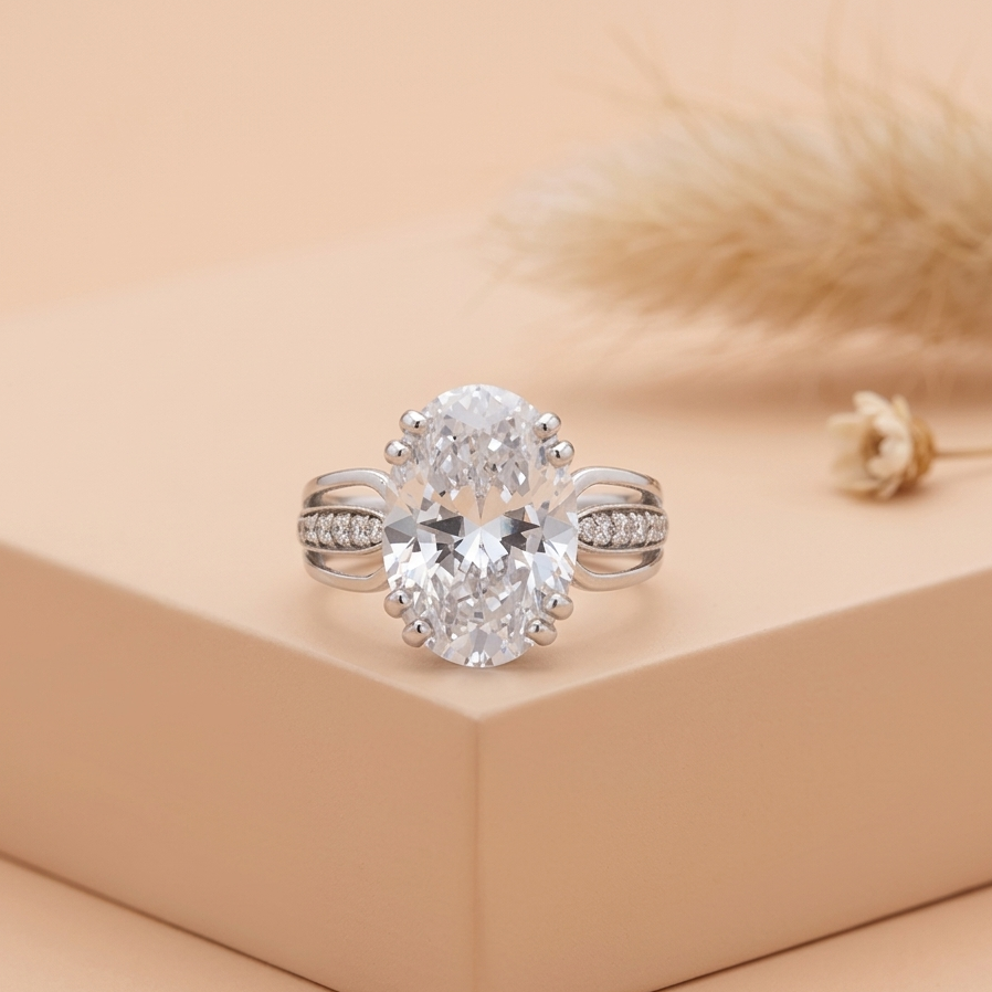 Oval Cut Statement Diamond Ring