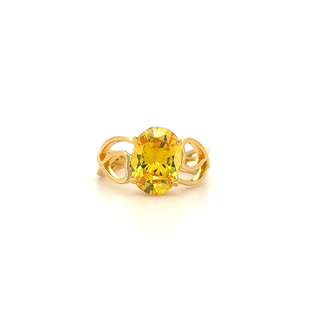 Golden Citrine Statement Ring