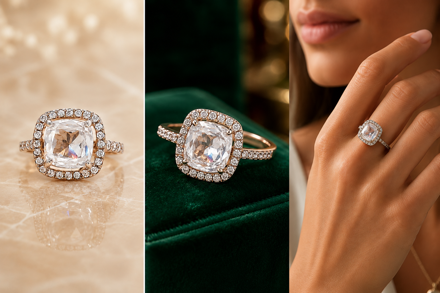 Halo Cushion Diamond Ring
