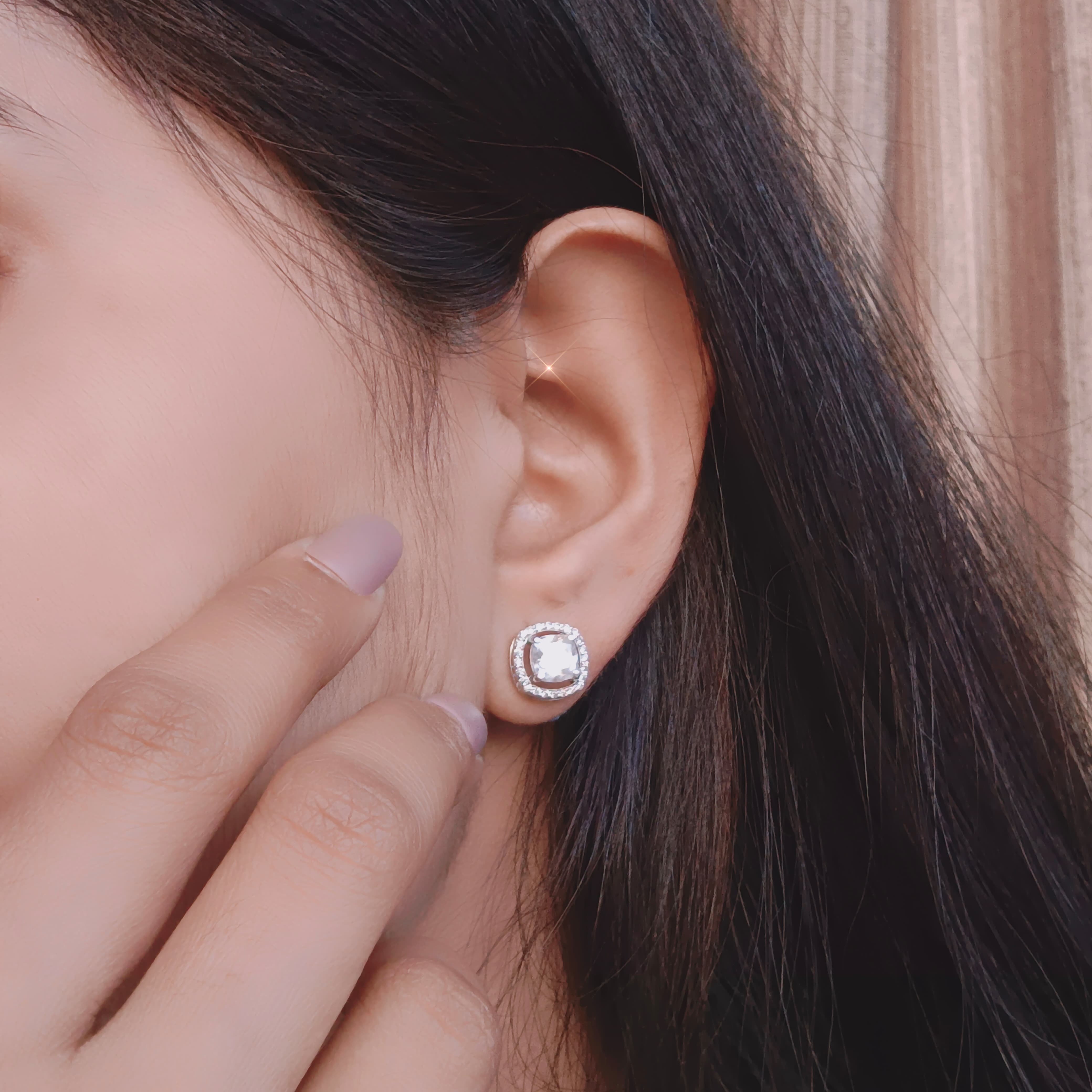 Lustre Pearl Halo Stud Earrings