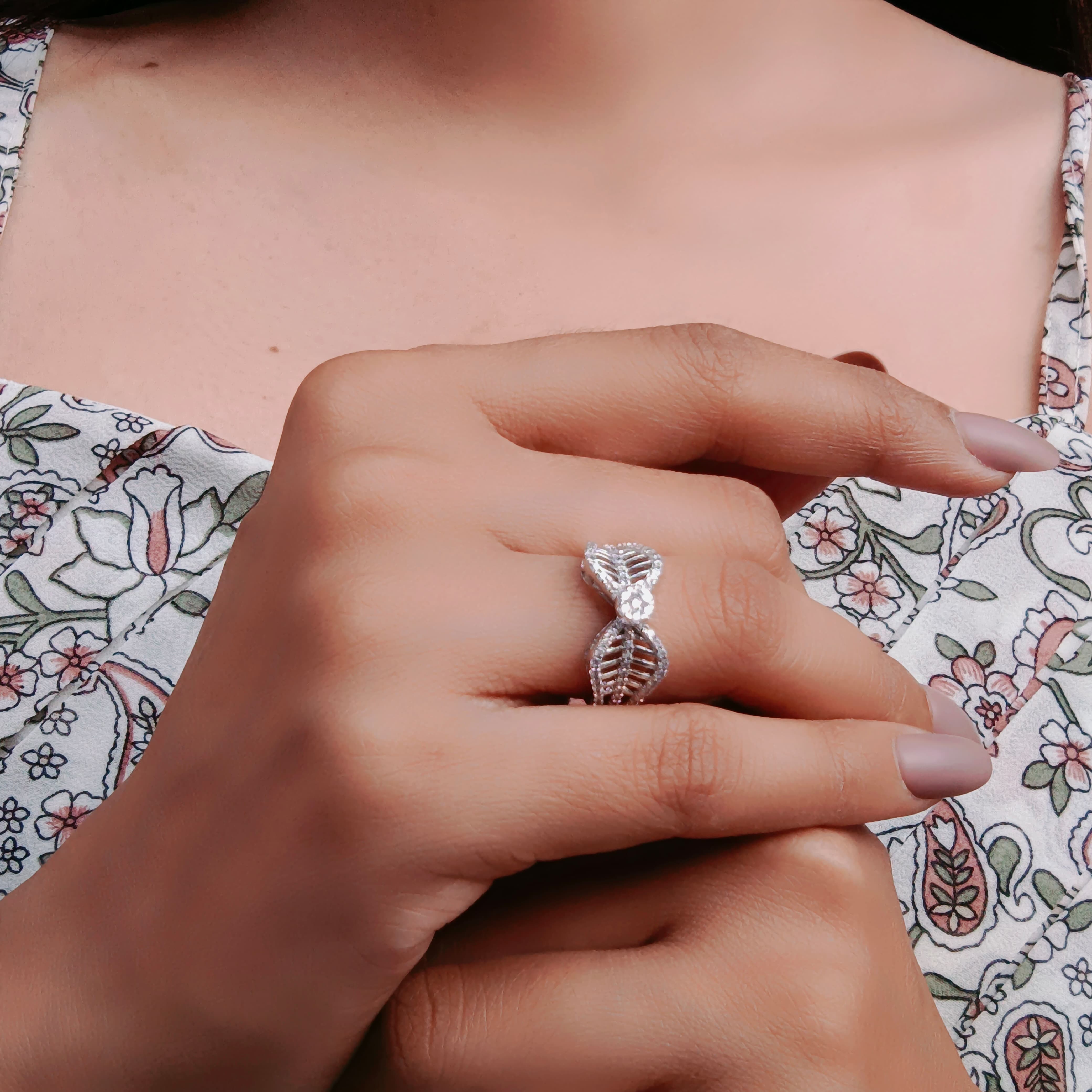 Whispering Leafy Wings Ring