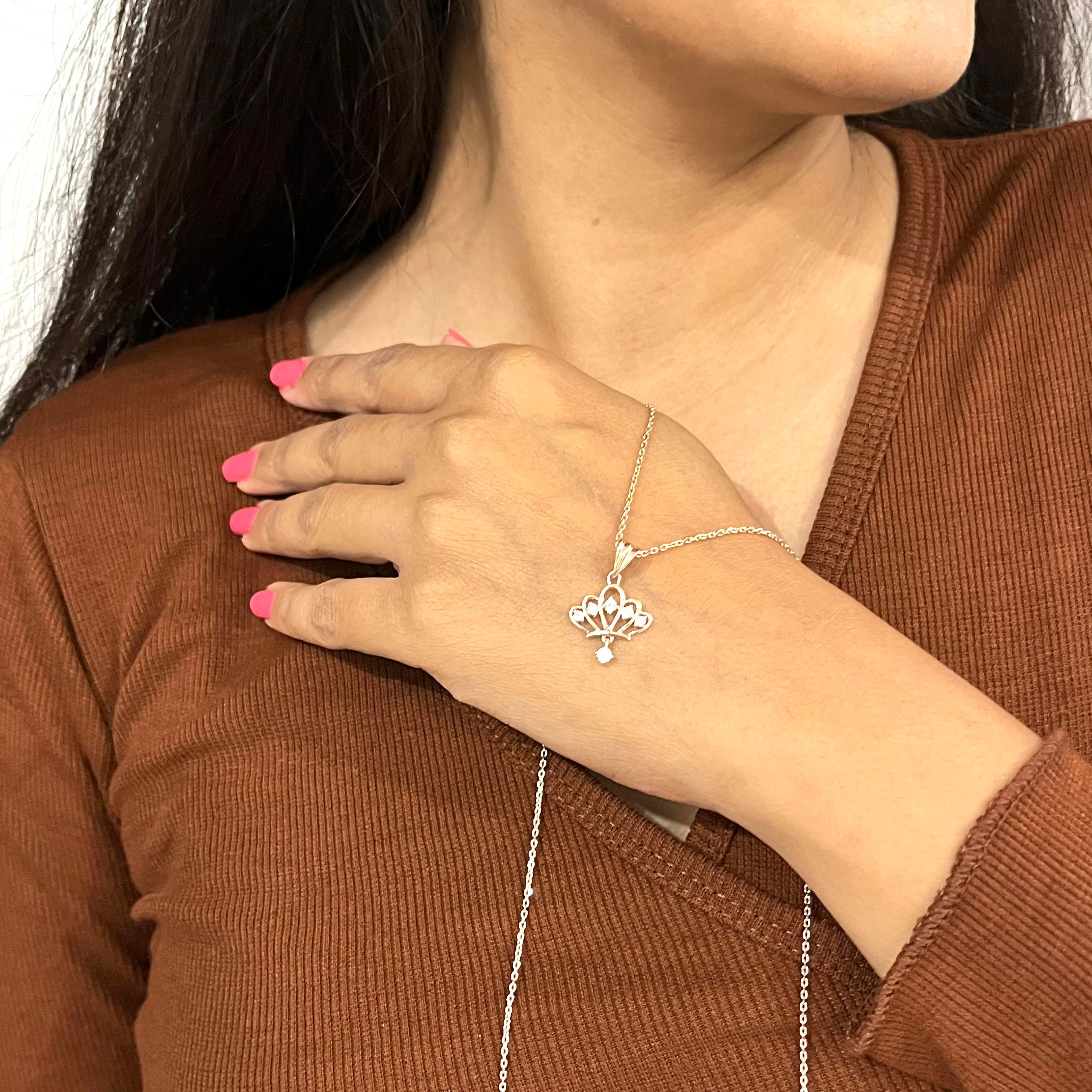 Regal Bloom Crown Pendant