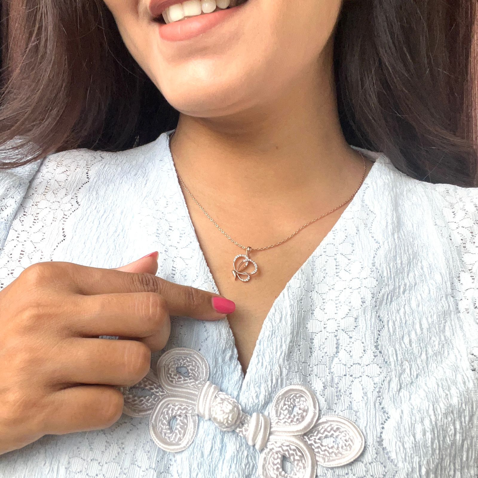 Fluttering Butterfly Silver Pendant