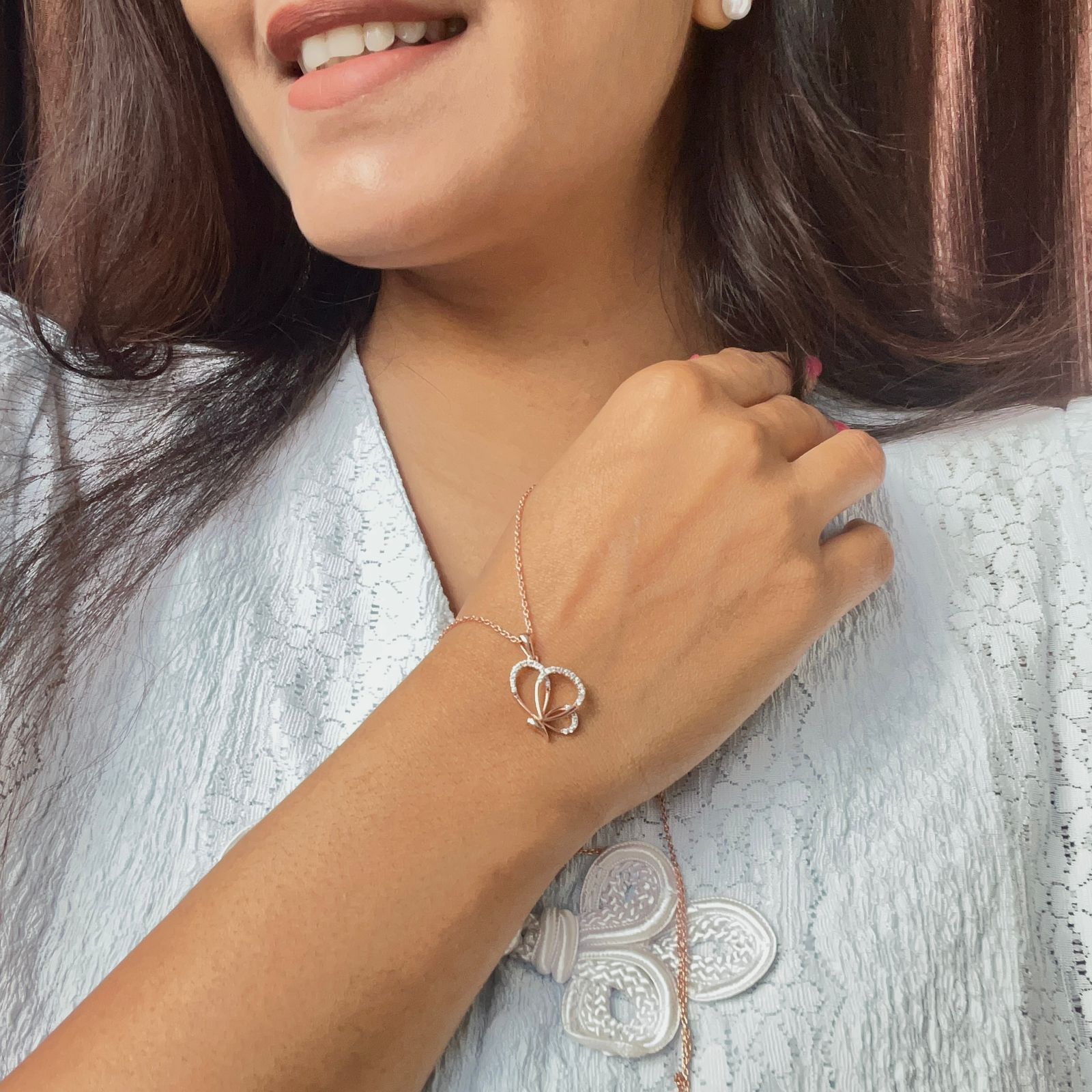 Fluttering Butterfly Silver Pendant