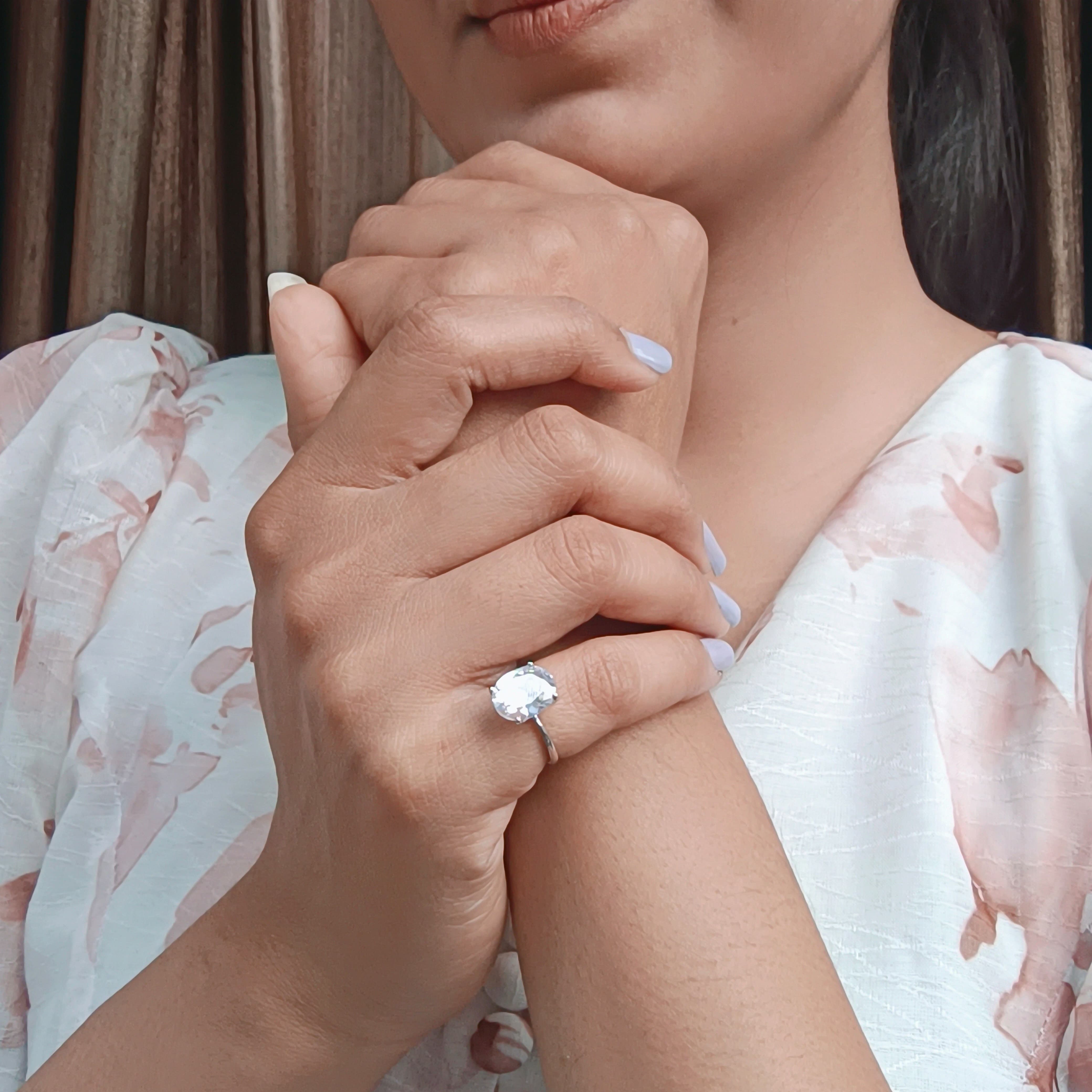 Oval Solitaire Diamond Ring