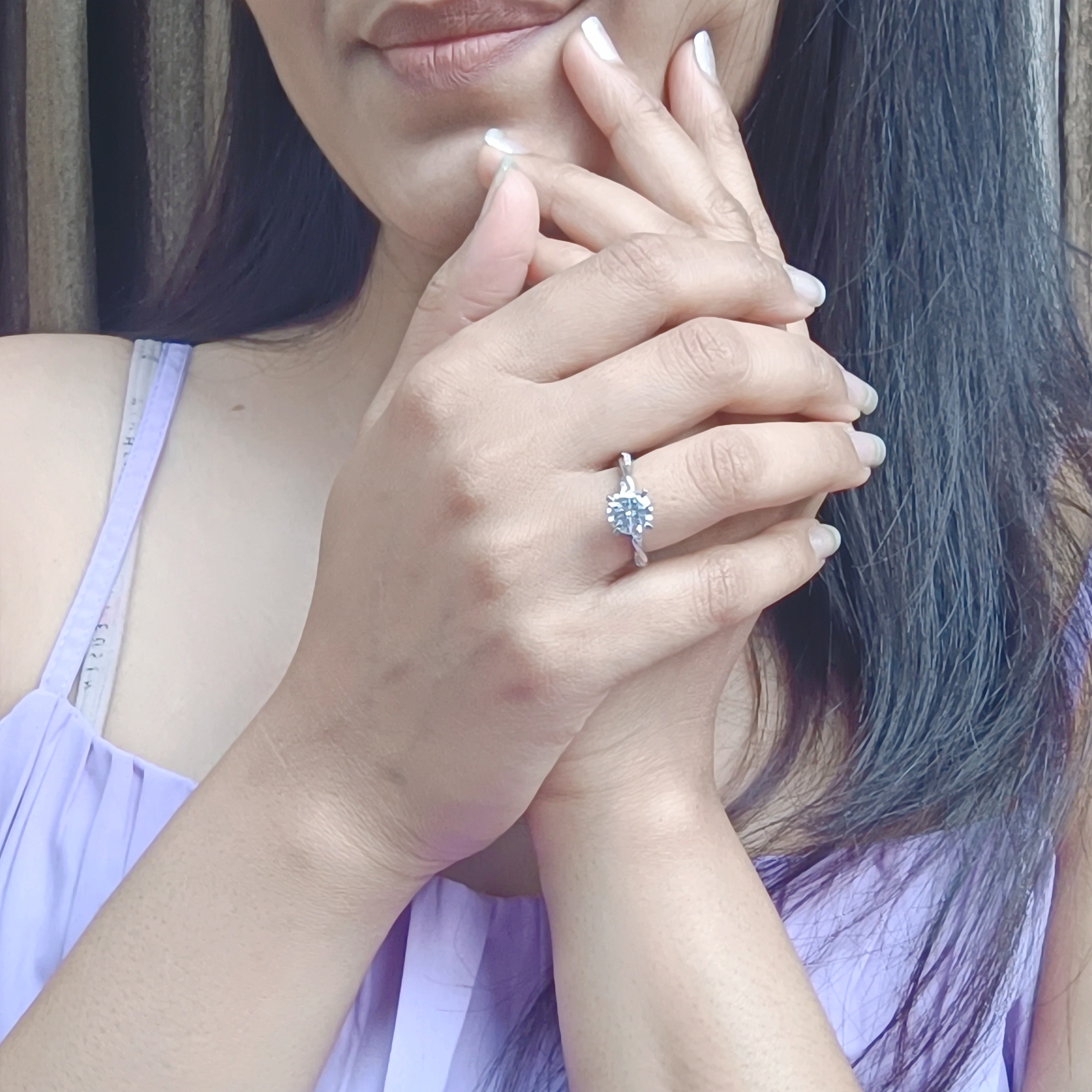 Minimal Twist Solitaire Diamond Ring