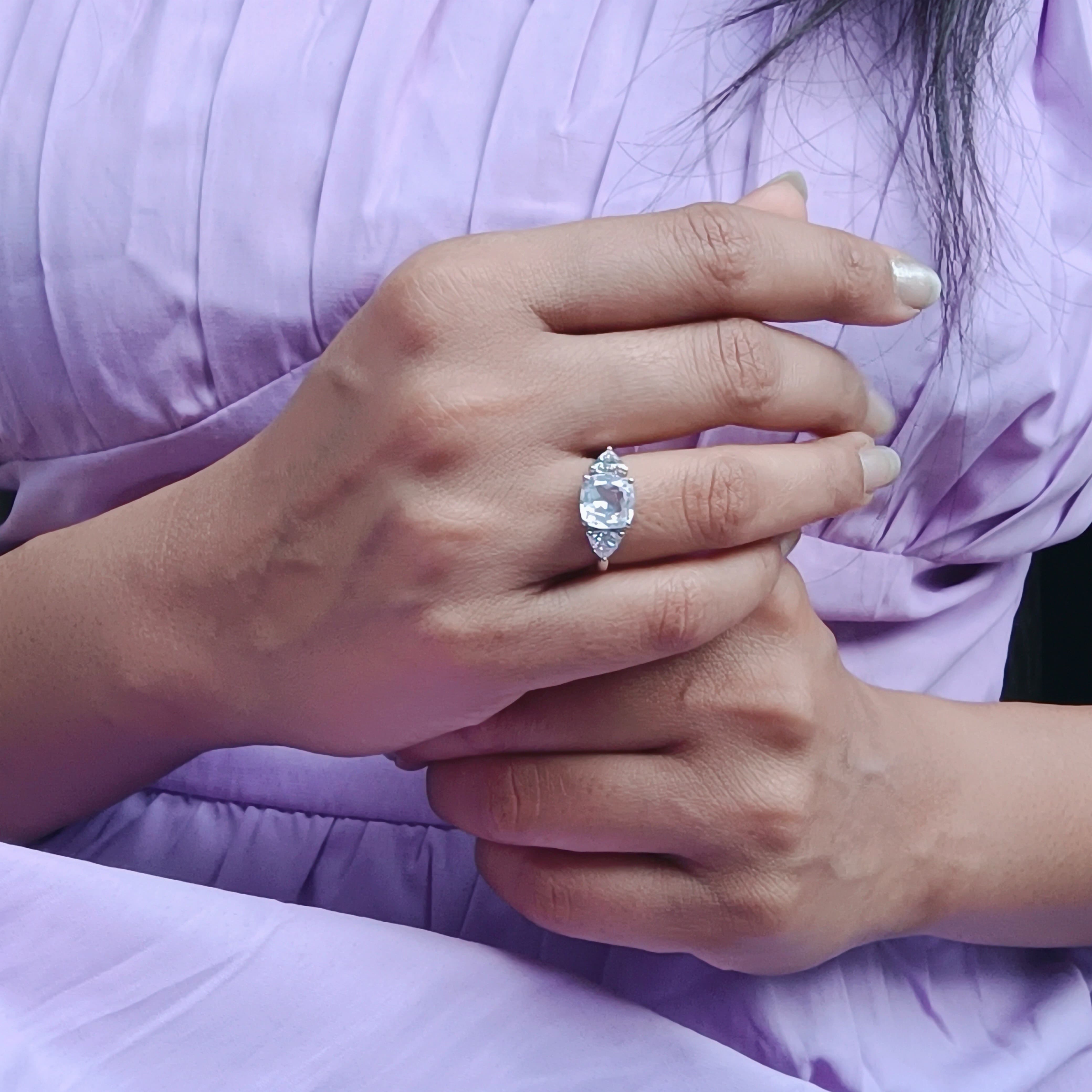 Elegant Cushion Cut Diamond Ring