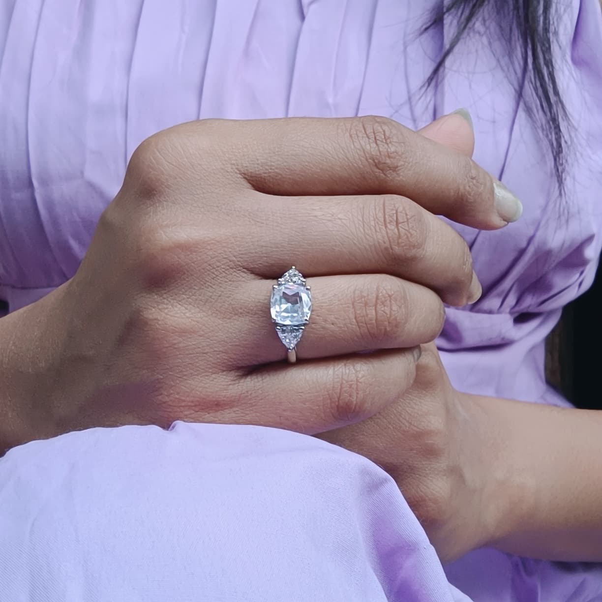 Elegant Cushion Cut Diamond Ring