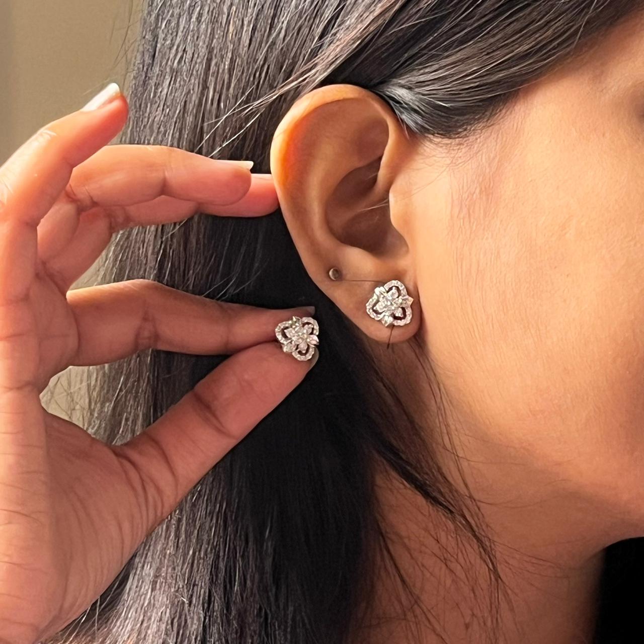 Floral Sparkle Stud Earrings