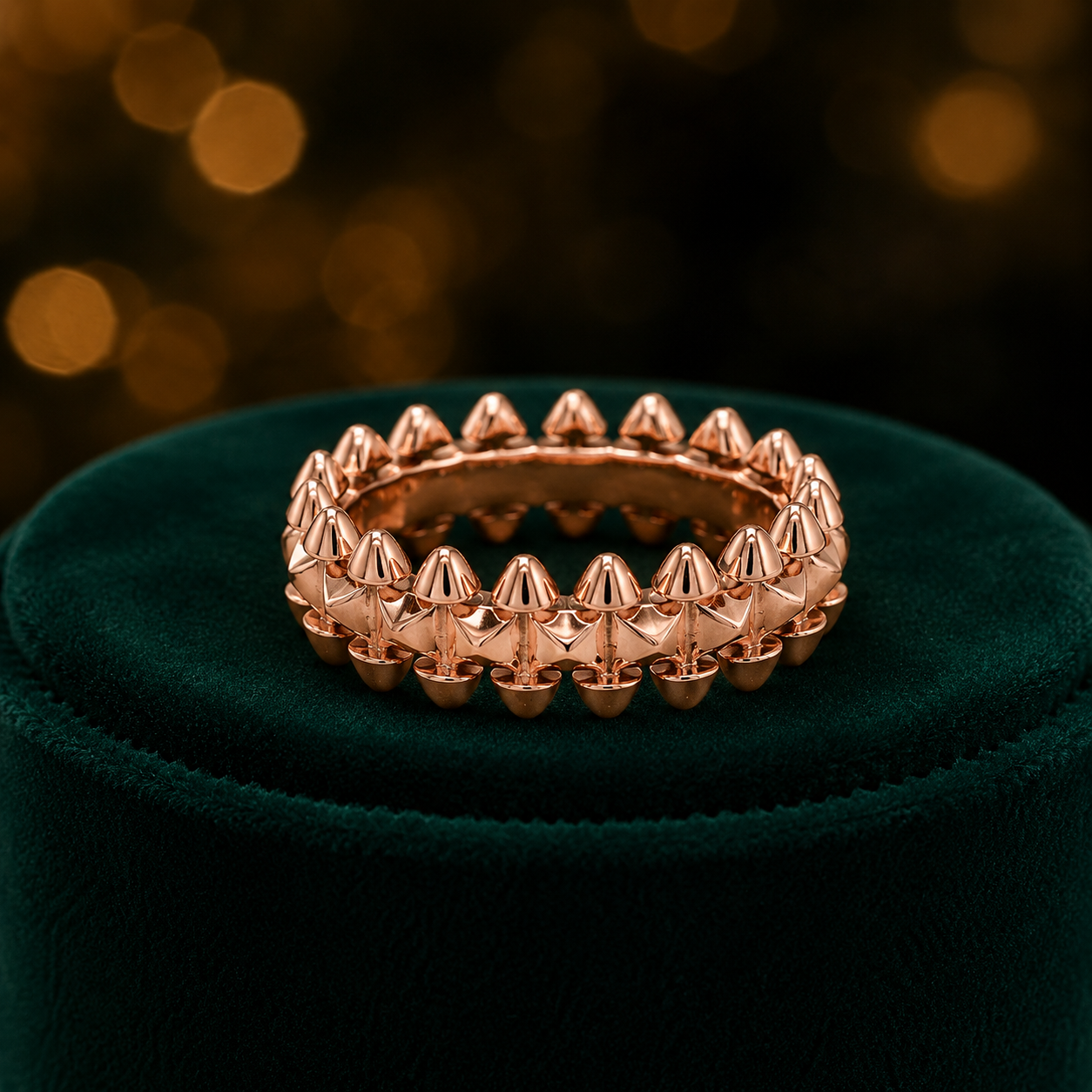 Imperial Studded Rose Gold Band Ring