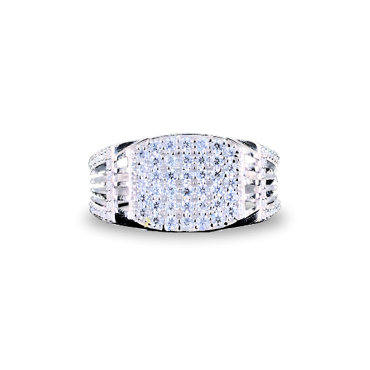 Men’s timeless chic rounded silver ring with minimalist design