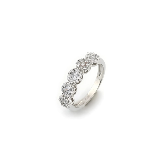 Radiant Charming Flower Silver Ring for Women - Elegant Floral Design in Sterling Silver