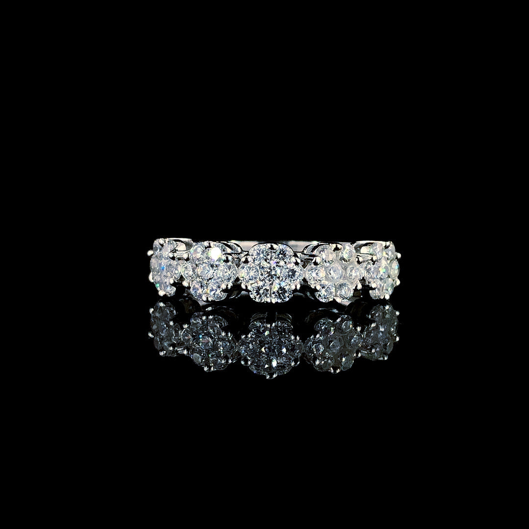 Radiant Charming Flower Silver Ring