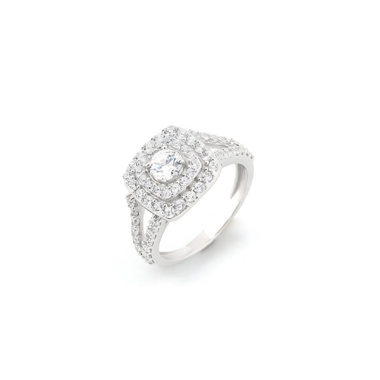 Stellar Radiance Luxe Silver Ring for Women - Luxurious Radiant Design in Sterling Silver