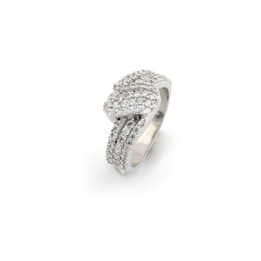 Sparkling Knot Endless Elegance Silver Ring for Women - Sterling Silver with Knot Design
