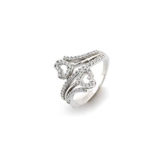 Sapphire Love's Embrace Silver Ring for Women with radiant sapphire stone