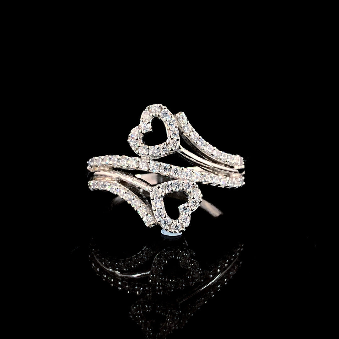 Sapphire Love's Embrace Silver Ring