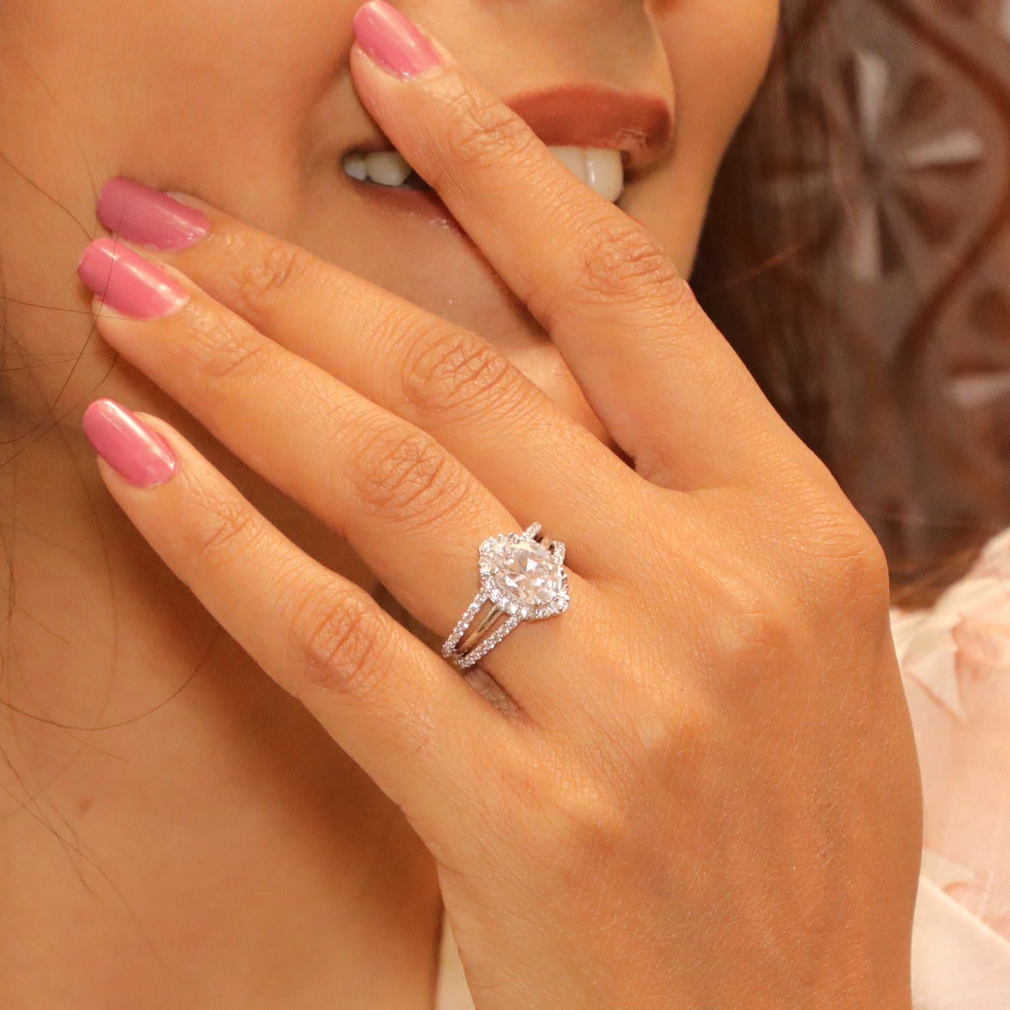 Celestial Aura Oval Silver Ring