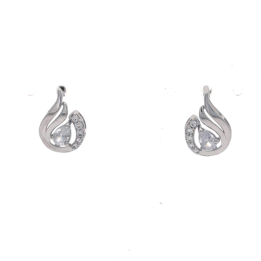 Luna Swirl Crystal Stud Earrings