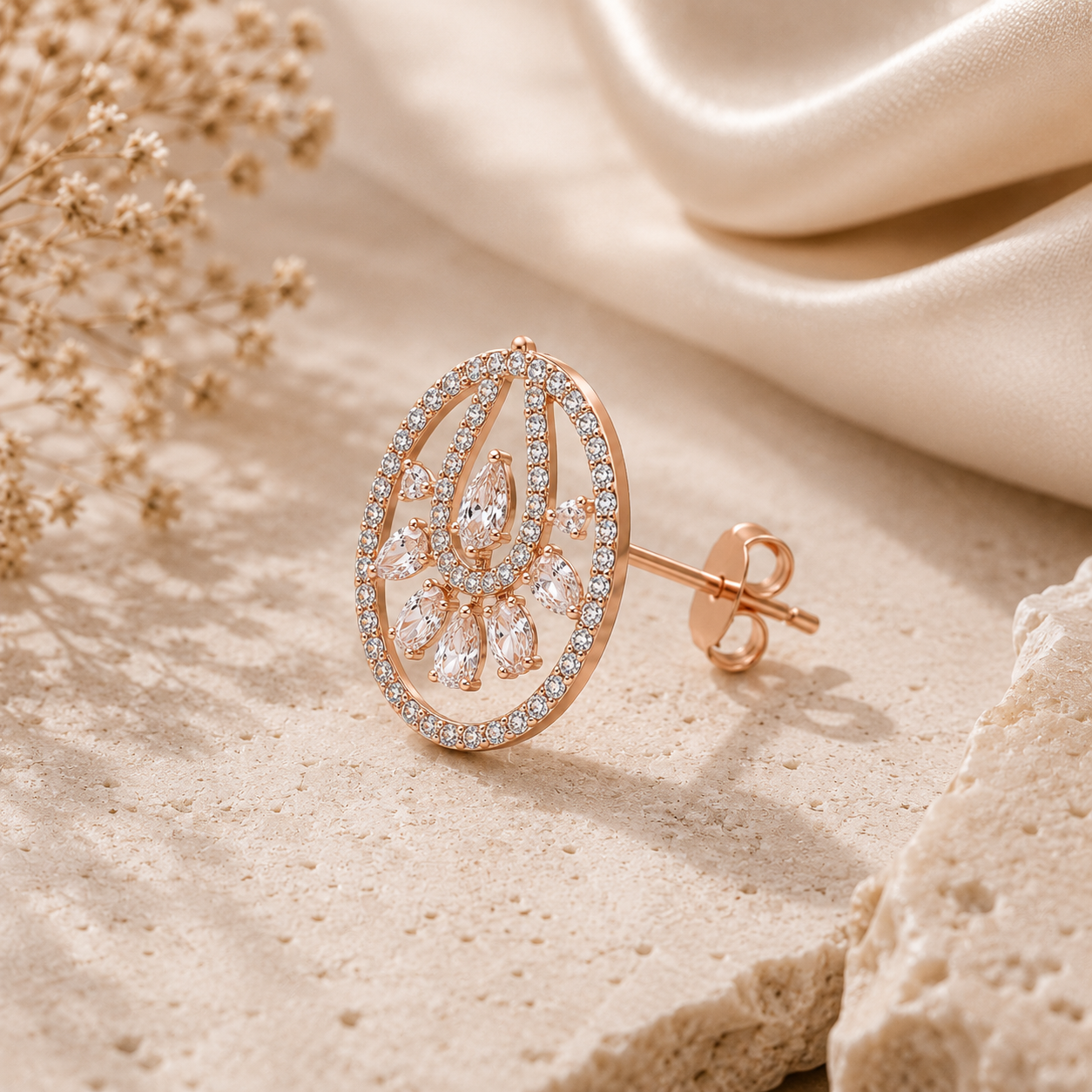 Luna Teardrop Crystal Halo Earrings