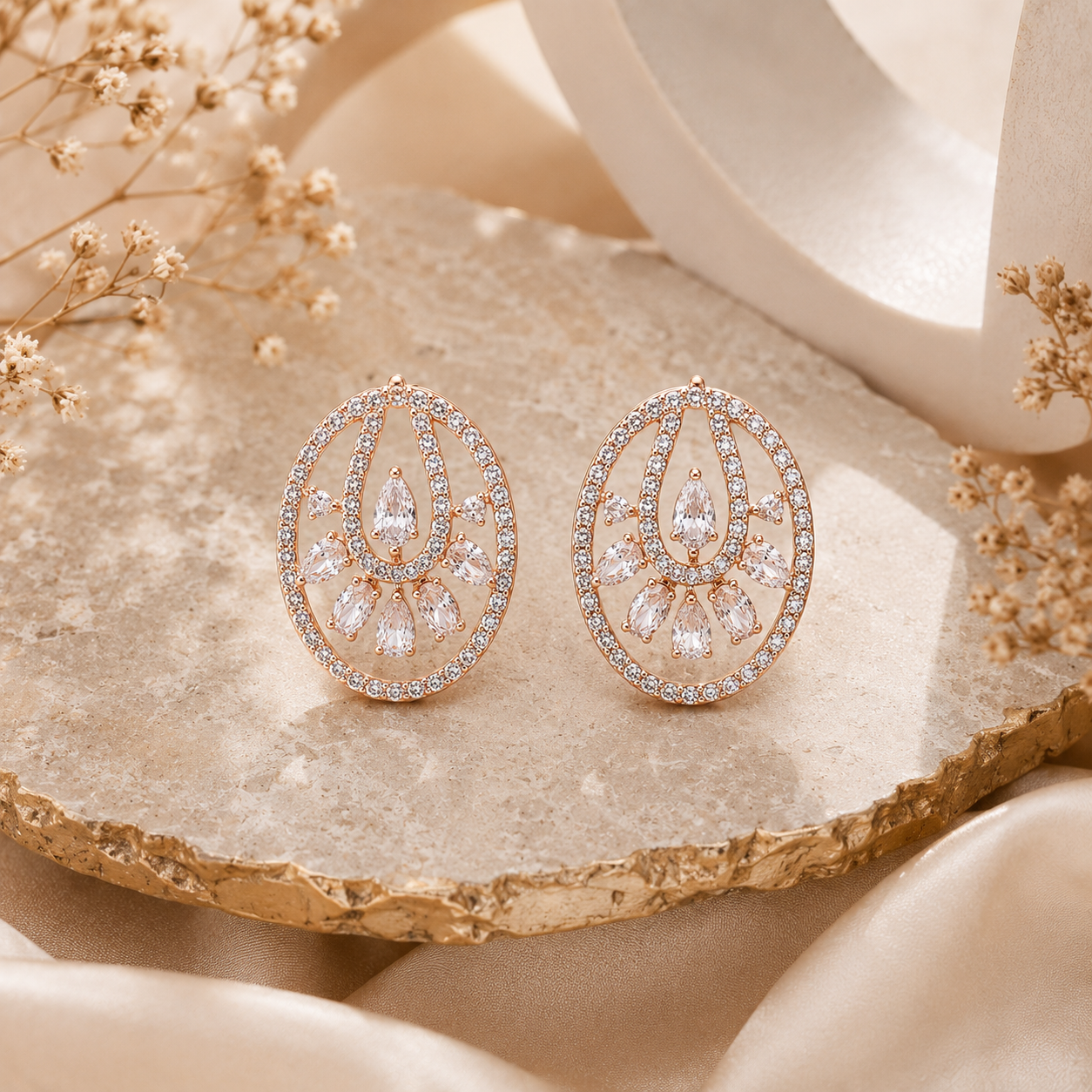 Luna Teardrop Crystal Halo Earrings
