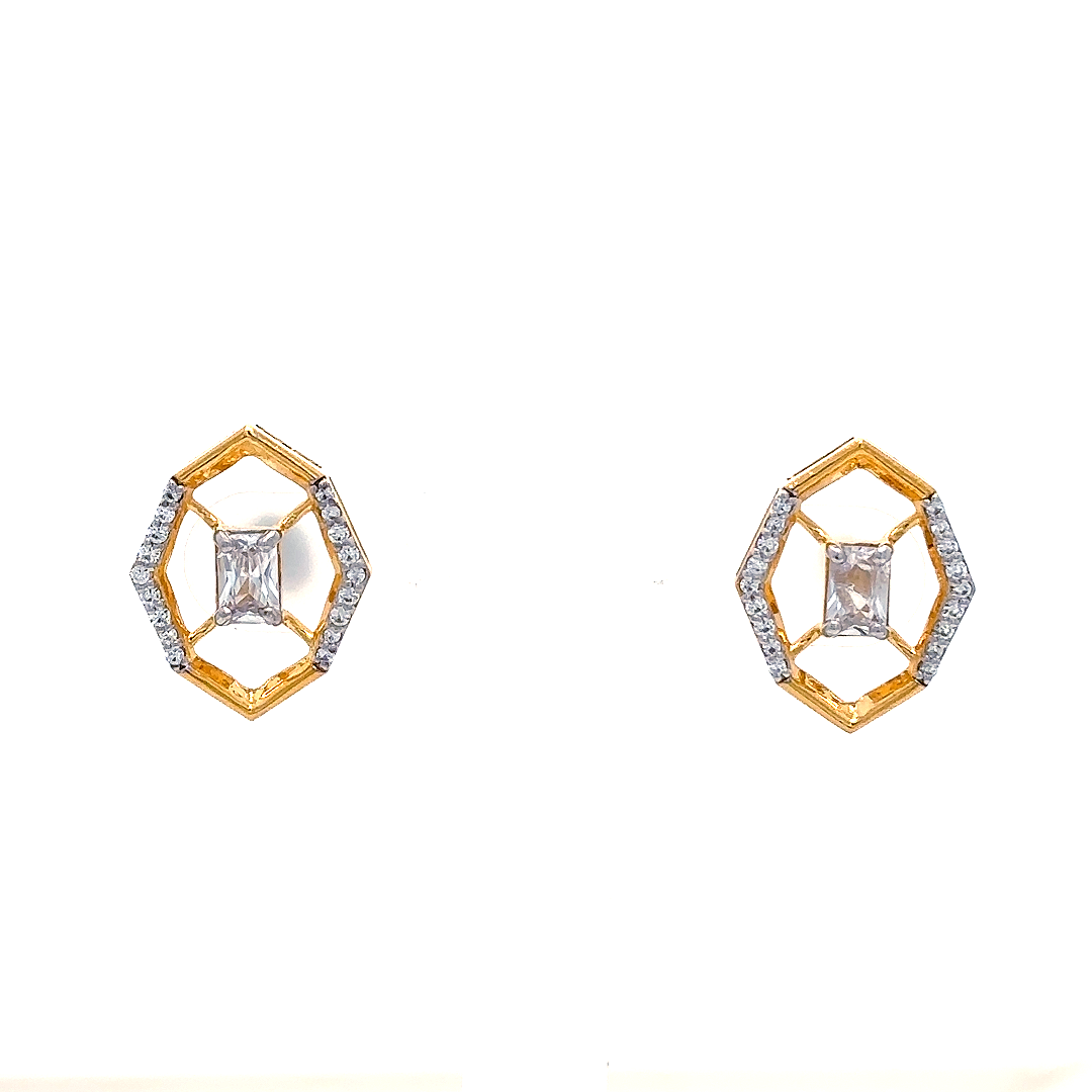 Modern Geometric Crystal Stud Earrings