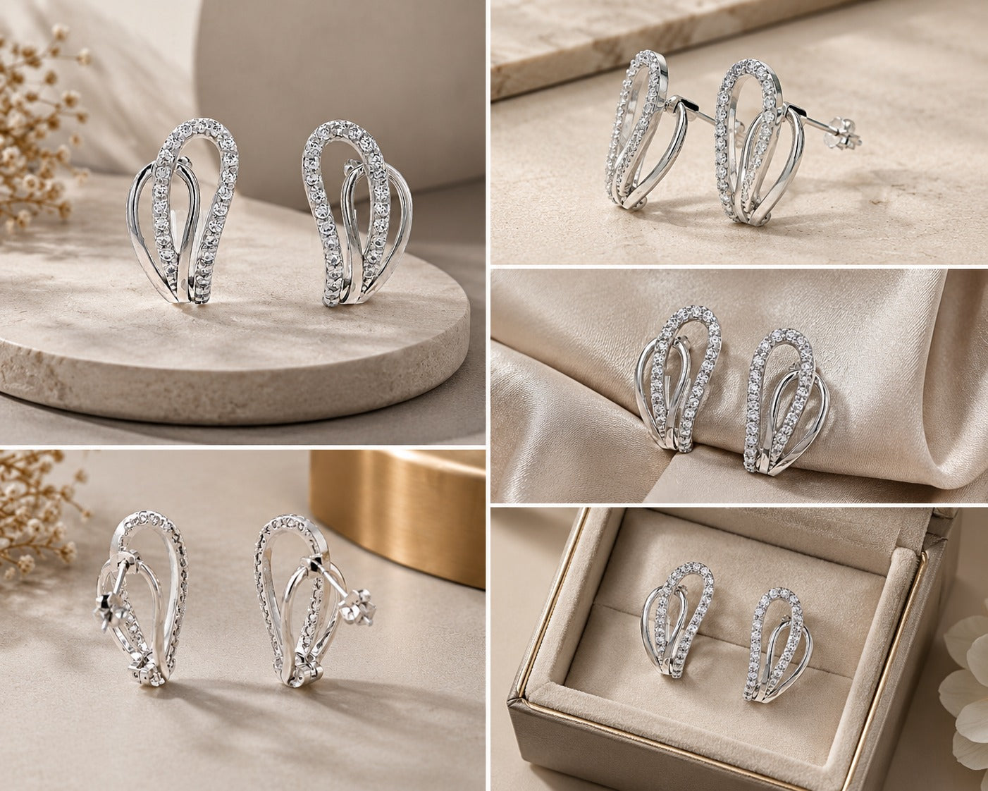 Modern Loop Crystal Earrings