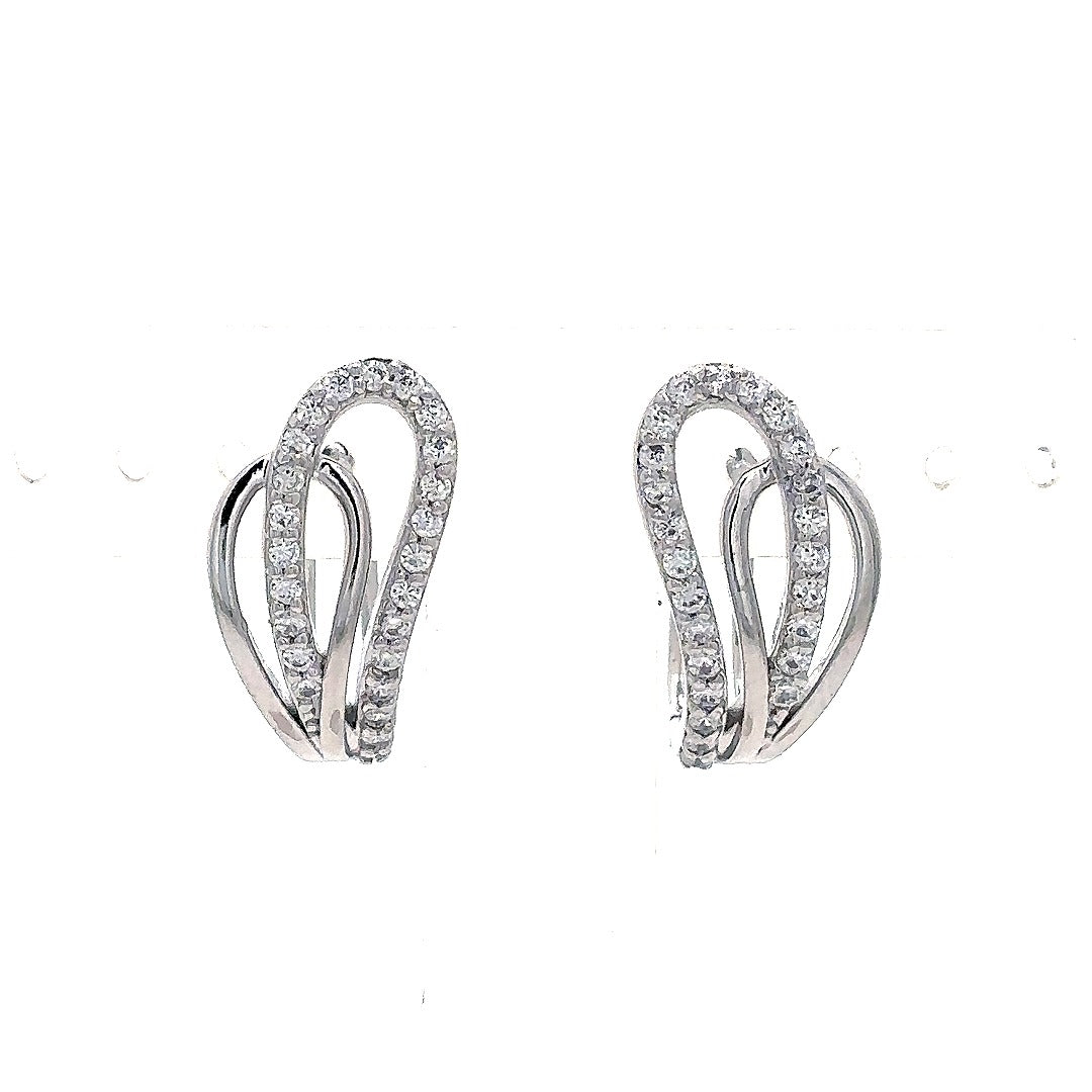 Modern Loop Crystal Earrings