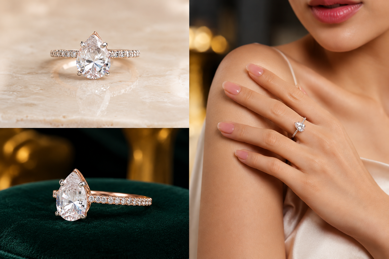 Pear-Cut Solitaire Diamond Ring