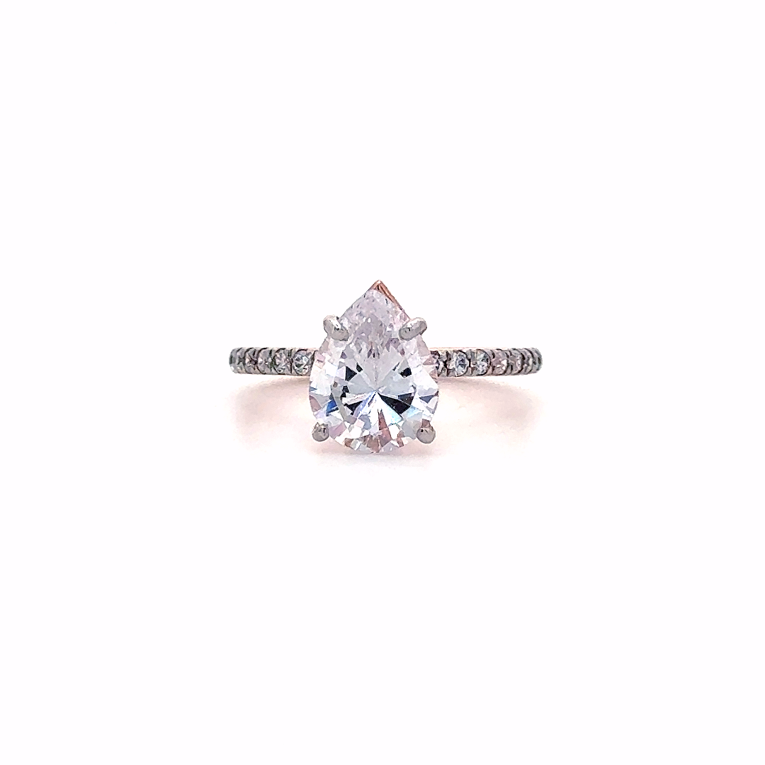 Pear-Cut Solitaire Diamond Ring