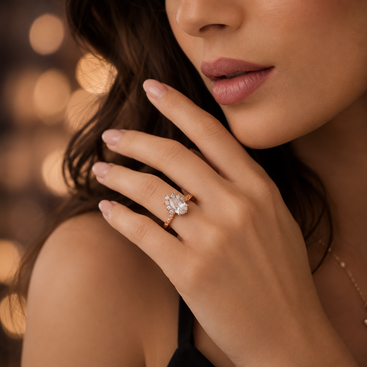 Pear Blossom Diamond Ring