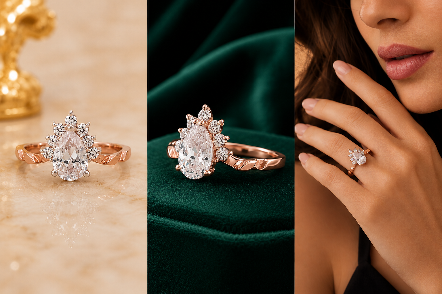 Pear Blossom Diamond Ring
